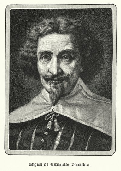 Miguel de Cervantes Saavedra, spanischer Romanautor (Lithografie) von German School
