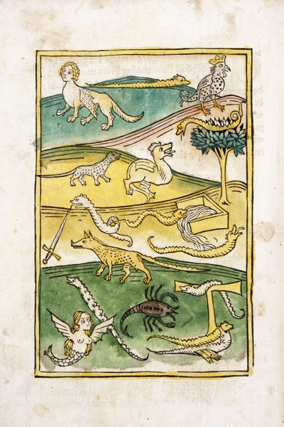 Monster und Schlangen in einer Landschaft, 1478 von German School