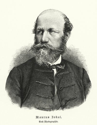 Mor Jokai, ungarischer Dramatiker, Romanautor und Revolutionär (Lithografie) von German School