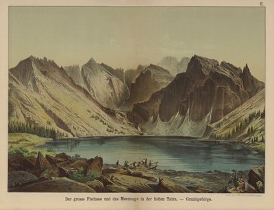 Morskie Oko, See in den Granit-Hohe Tatra Bergen (Farblithografie) von German School