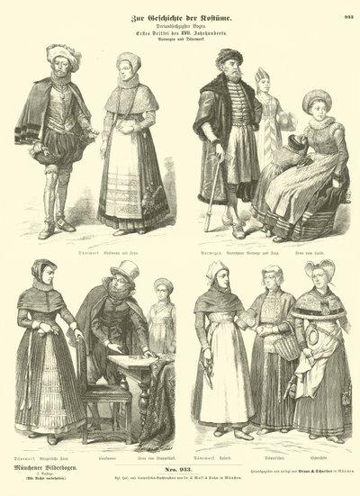 Norwegische und dänische Kostüme, frühes 17. Jahrhundert von German School