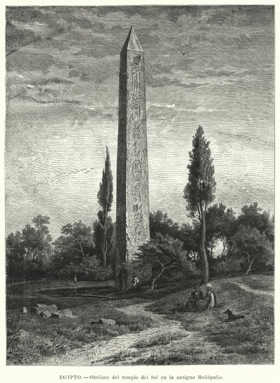 Obelisk des antiken ägyptischen Sonnentempels in Heliopolis von German School