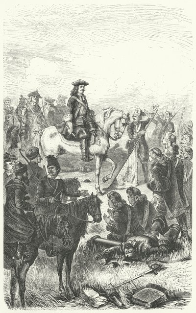 Peter der Große von Russland in der Schlacht von Poltawa von German School
