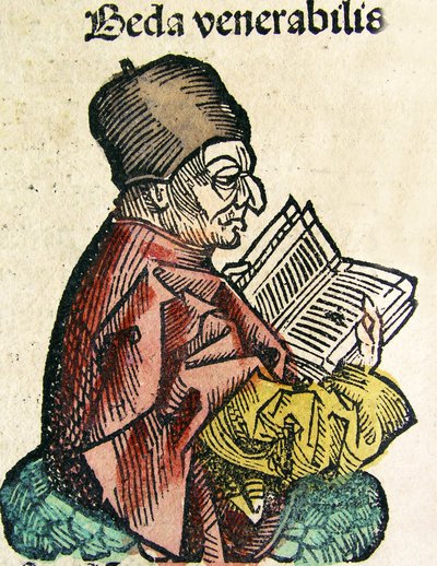 Porträt von Bede (673-735), veröffentlicht in der Nürnberger Chronik, 1493 von German School