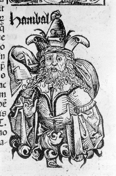 Porträt von Hannibal oder Annibal (247 v. Chr. - 183 v. Chr.), karthagischer General und Staatsmann - in Liber chronicarum von Hartmann Schedel, Nürnberg 1497. von German School