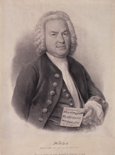 Porträt von Johann Sebastian Bach (1685-1750), graviert von F.G. Schlick, 1840 von German School