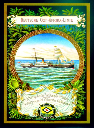 Plakat zur Werbung für die Deutsch-Ostafrika-Linie, 1890 von German School
