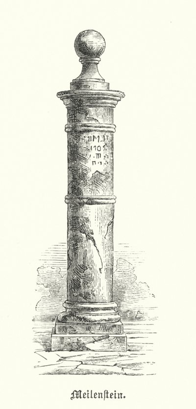 Römischer Meilenstein (Gravur) von German School
