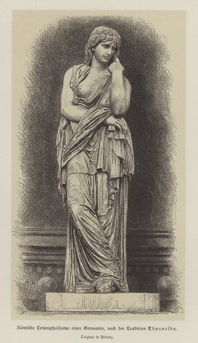 Römische Triumphstatue einer germanischen Frau von German School