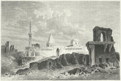 Ruinen des Palastes der Seldschuken in Konya, Türkei (Stich) von German School