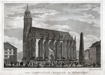 Sankt Maria von Würzburg (Gravur, ca. 1850) von German School