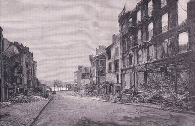 Straße in St. Cloud, Cassells Geschichte des Krieges zwischen Frankreich und Deutschland, veröffentlicht von Cassell und Company Limited, ca. 1890 von German School