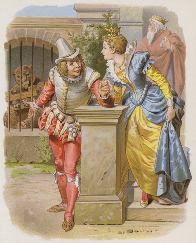 Der kluge Schneider (Vom klugen Schneiderlein) (Chromolithografie) von German School
