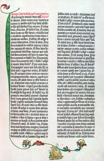 Die Gutenberg-Bibel, Mainz ca. 1450-55 von German School