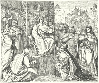 Der Heilige Römische Kaiser Heinrich VII. ruft seinen Sohn, Johann von Böhmen, zurück von German School