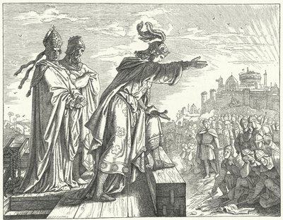 Der Heilige Römische Kaiser Otto III. beschuldigt die Römer der Illoyalität (Gravur) von German School