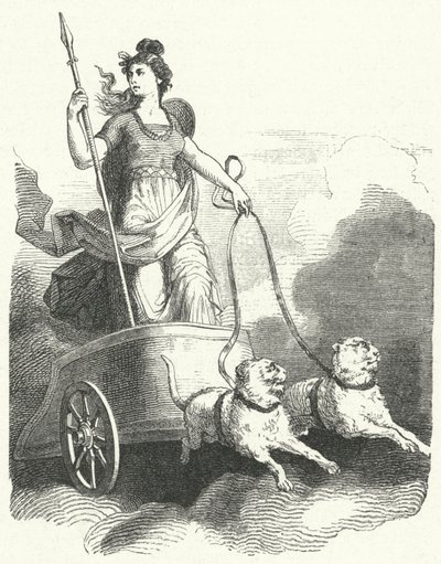 Die nordische Göttin Freyja (Gravur) von German School