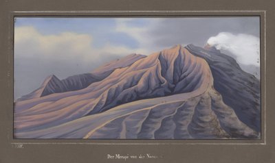 Die Nordseite des Merapi, gesehen aus 4686 Fuß, November 1836, Pl.VII aus Topographischer und Naturwissenschaftlicher Atlas zur Reise durch Java, von Dr. Fr. Junghuhn, Magdeburg, 1845 von German School