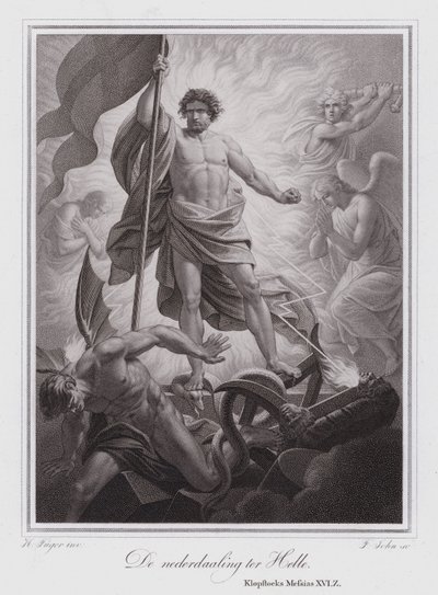 Der Abstieg in die Hölle (Gravur) von German School