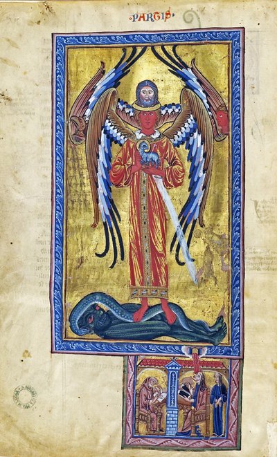 Theophanie der göttlichen Liebe (Vision aus Liber Divinorum Operum), ca. 1220-30 von German School