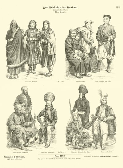 Tibetische und Kaschmirische Kostüme von German School