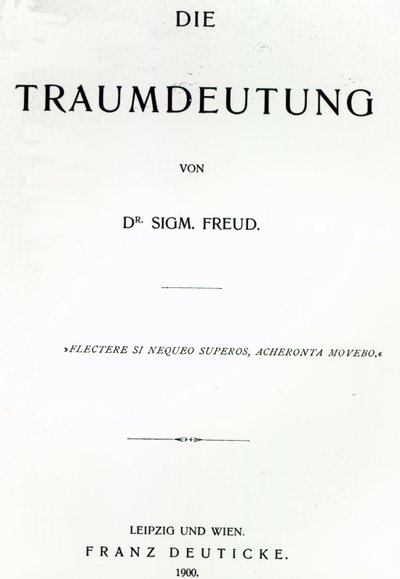 Titelseite zu Die Traumdeutung von Sigmund Freud, veröffentlicht 1899 von German School