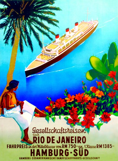 Nach Rio de Janeiro, Plakat für die Hamburg Süd Linie von German School