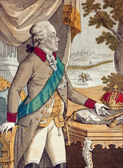 Zar Paul I. von Russland (Farbstich) von German School