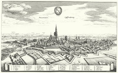 Ansicht von Straßburg (Stich) von German School
