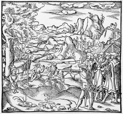 Wilhelm Tell, Illustration aus Cosmographie Universelle von Sebastien Munster (1488-1552) Basel, veröffentlicht 1559 von German School
