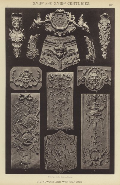 17. und 18. Jahrhundert, Metallarbeiten und Holzschnitzereien von German School