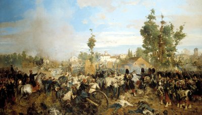 Schlacht von Magenta. Gemälde von Gerolamo (Girolamo) Induno von Gerolamo Induno