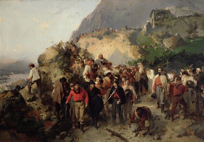 Der verletzte Garibaldi (1807-82) in den Aspromonte-Bergen von Gerolamo Induno
