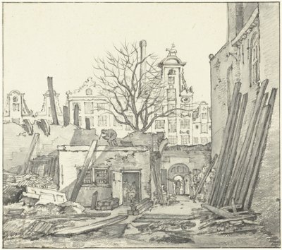 Der Abriss des West-Indischen Hauses in Amsterdam von Gerrit Lamberts