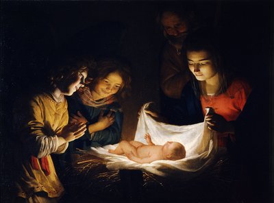 Die Anbetung des Christuskindes, ca. 1620 von Gerrit van Honthorst