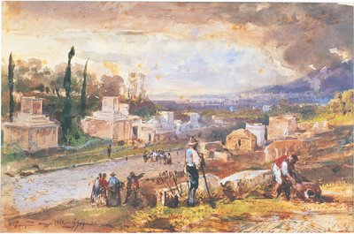 Die Straße der Gräber in Pompeji, 1862 von Giacinto Gigante