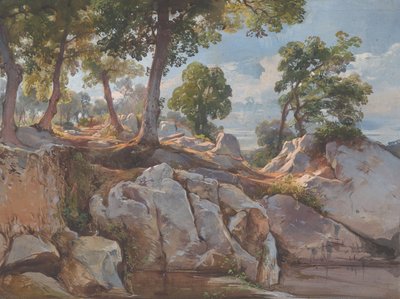 Ansicht von Arlamato Caserlano, Sorrent, Studie für Eichen in Sorrent von Giacinto Gigante