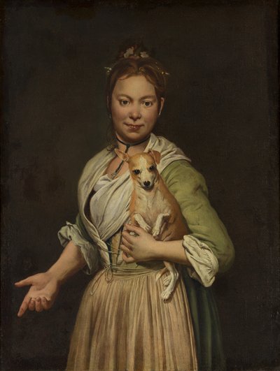Eine Frau mit einem Hund, 1740er Jahre von Giacomo Ceruti