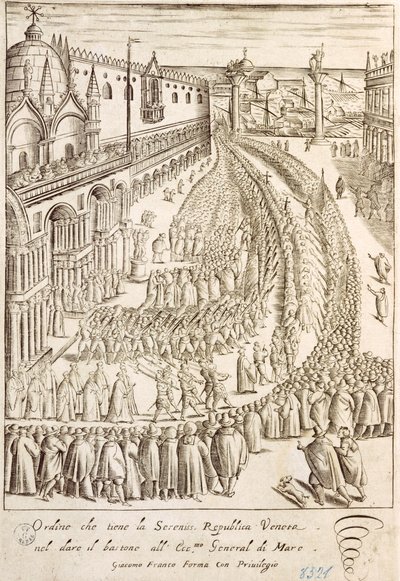 Zeremonie in Venedig zur Übergabe des Kommandostabs an den Chefadmiral von Giacomo Franco