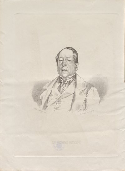 Porträt des Komponisten Gioachino Antonio Rossini 1792-1868, 1852 von Giacomo Luzzati