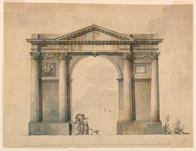 Entwurf für einen Triumphbogen für Napoleon I, Bergamo, Italien von Giacomo Quarenghi