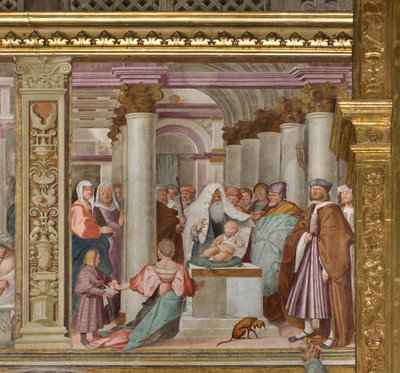 Zentrales Kirchenschiff, Fünfte Nordspanne, Darstellung im Tempel, Gian Francesco Bembo von Gian Francesco Bembo