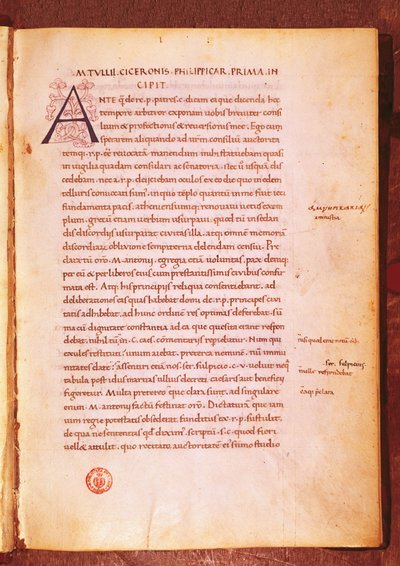 Apograph von Marcus Tullius Cicero von Gian Francesco Poggio Bracciolini