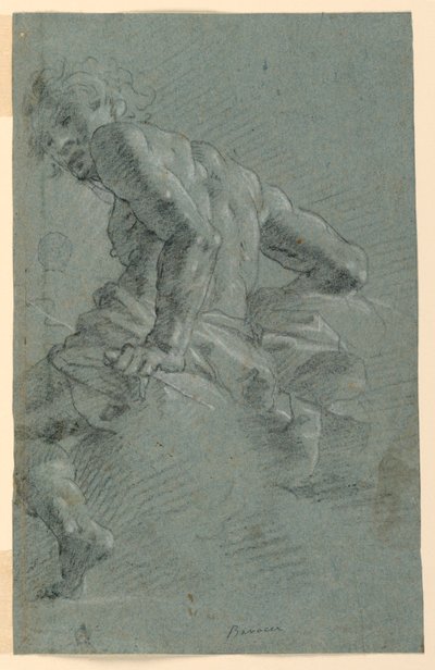 Studie von Hermes, Vorbereitende Studie für den Sturz der Giganten, Deckenfresko im Palazzo Moroni, Bergamo von Gian Giacomo Barbelli