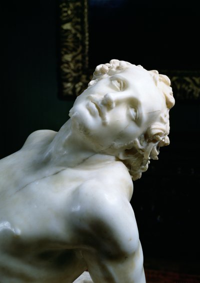Das Martyrium des Hl. Laurentius (Detail des Kopfes des Heiligen) von Gian Lorenzo Bernini