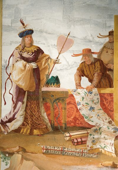 Der Textilhändler, aus dem Chinesischen Raum in der Foresteria, 1757 von Giovanni Domenico Tiepolo