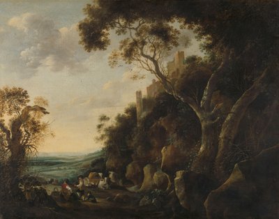 Landschaft mit Hirten von Gijsbert Gillisz de Hondecoeter
