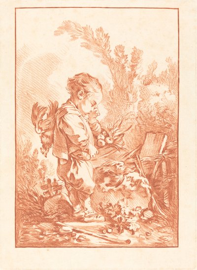Der Dieb von Gilles Demarteau, the Elder after François Boucher