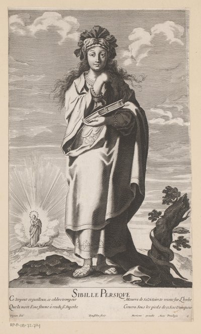 Persische Sibylle, im Hintergrund Maria mit Kind Sibyllen (Serientitel) von Gilles Rousselet