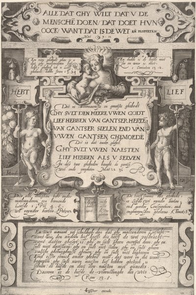 Das Gebot, einander zu lieben, 1599 von Gillis van Breen
